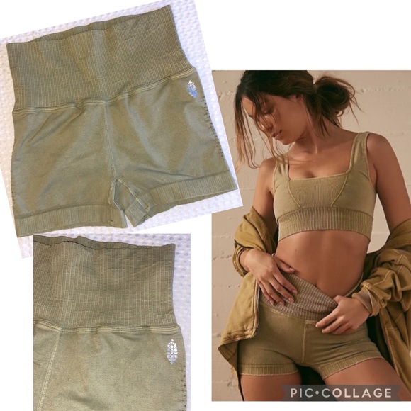 Free People Pants - FREE PEOPLE Movement Size XS/S GOOD KARMA Running Bike Shorts Matcha Green